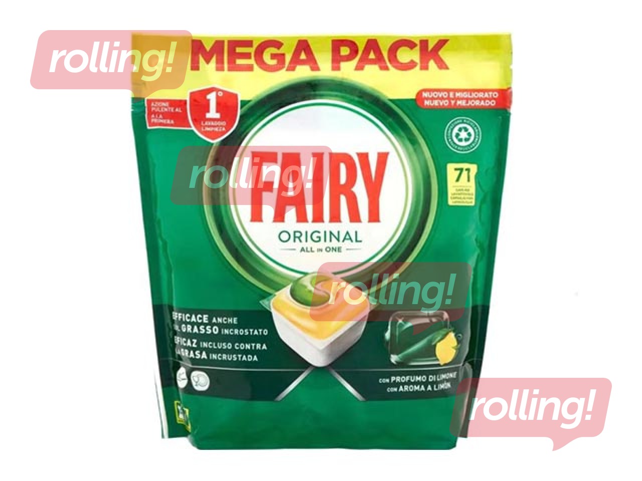 Tabletes trauku mazgājamai mašīnai Fairy, citronu, 71 gab.