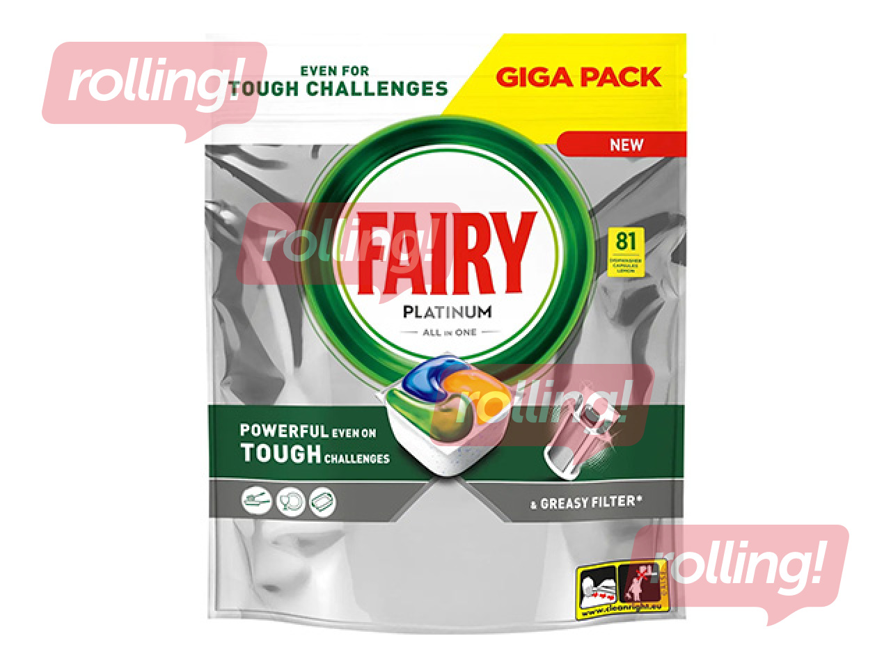 Tabletes trauku mazgājamai mašīnai Fairy, All in One Platinum, 81 gab.