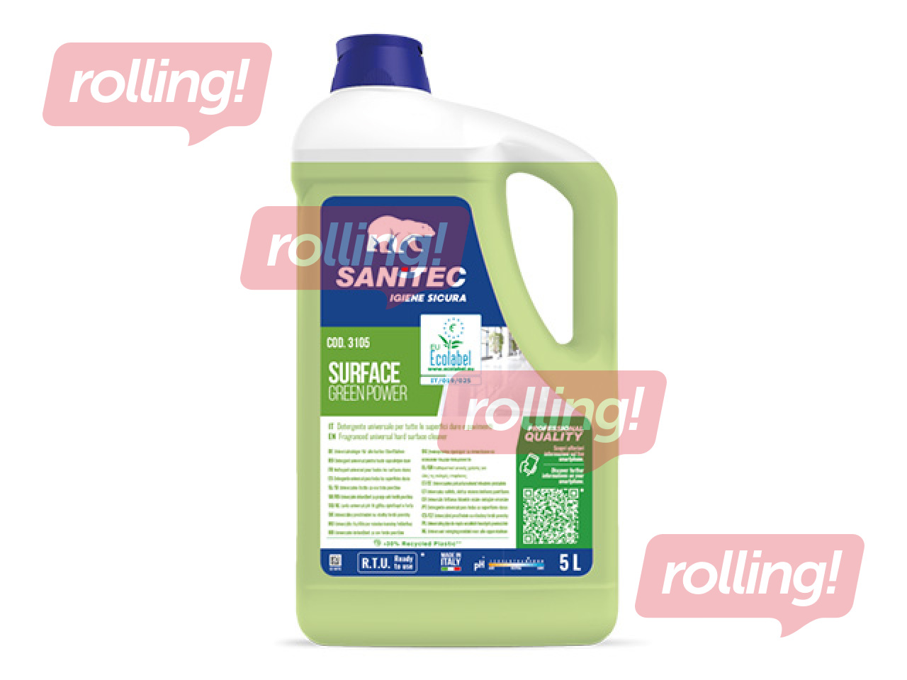Универсальное средство для мытья полов Sanitec Green Power Surface, экологичное, 5л