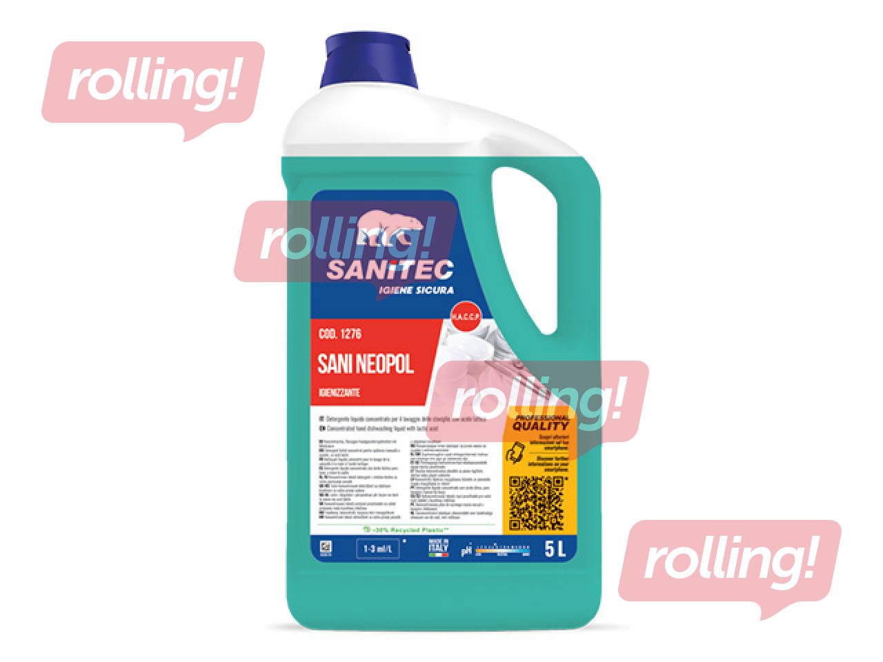 Средство для мытья посуды Sanitec, Sani Neopol, антибактериальное, 5л