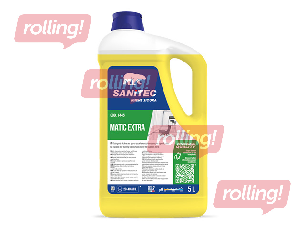 Grīdu mazgāšanas līdzeklis Sanitec Matic Extra, noturīgiem netīrumiem, 5l