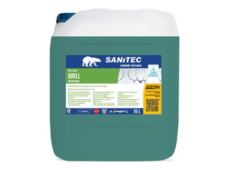 Trauku skalošanas līdzeklis Sanitec, Brill, Green Power, trauku mazgāšanas mašīnām, 15l