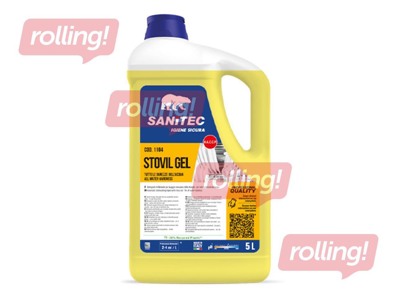 Trauku mazgājamais līdzeklis Sanitec, Stovil Gel, trauku mazgāšanas mašīnām, 5l