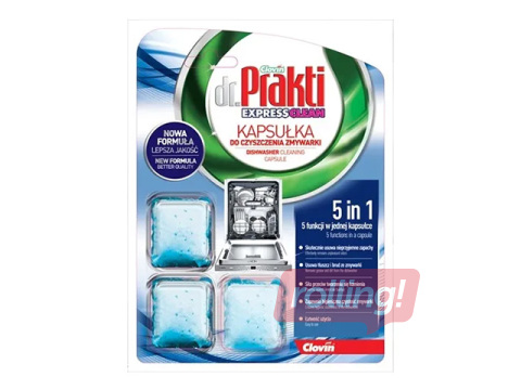 Trauku mazgājamās mašīnas tīrīšanas kapsulas Dr.Prakti, 3 gab.