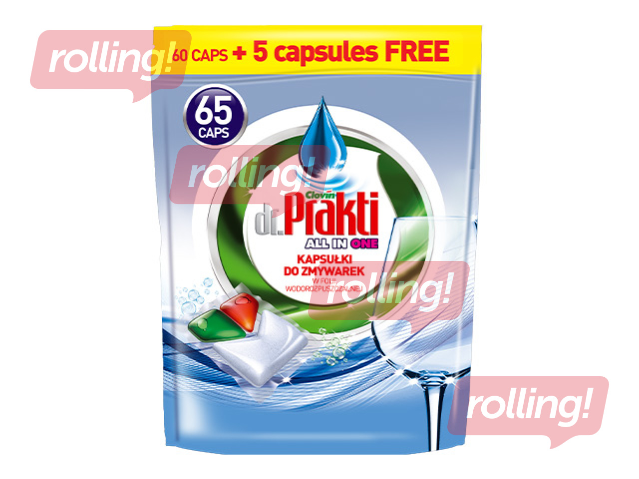 Kapsulas trauku mazgāšanas mašīnai Dr.Prakti, All in One, 65 gab.