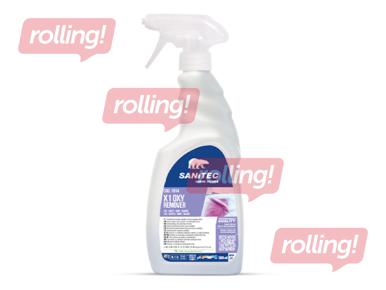 Пятновыводитель Sanitec, X1 Oxy Remover со спреем, 500ml