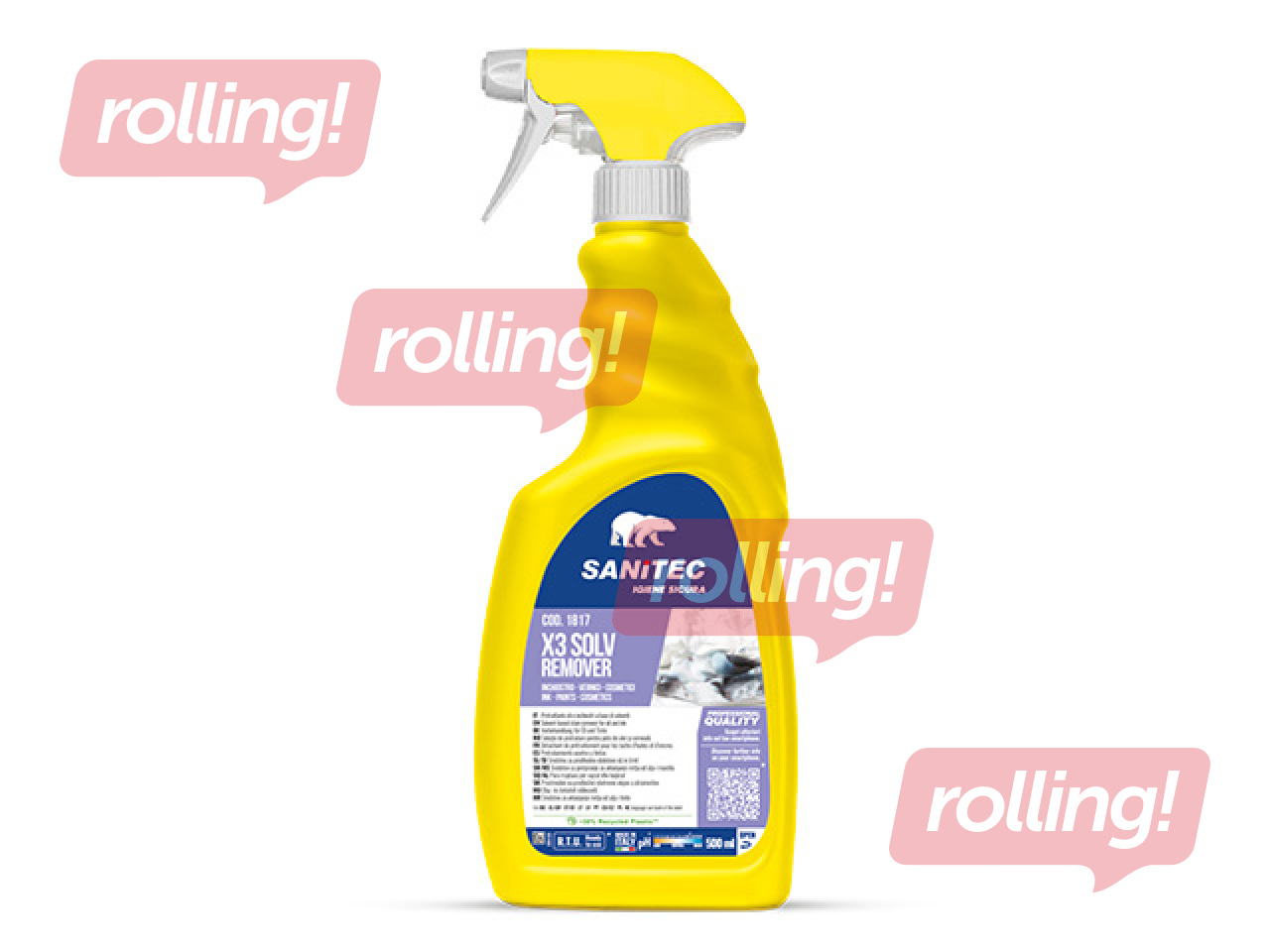 Пятновыводитель Sanitec, X3 Solv, Remover с распылителем, 500мл