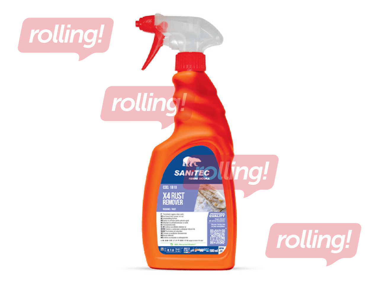 Traipu tīrīšanas līdzeklis Sanitec, X4, Rust Remover, ar smidzinātāju, 500ml