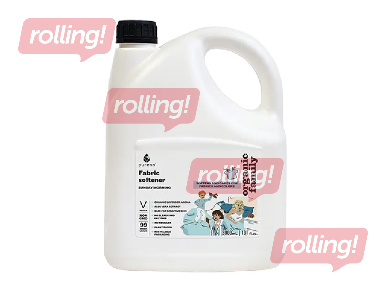 Veļas mīkstināšanas un skalošanas līdzeklis Purenn, Sunday Morning, 3l