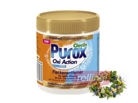 Traipu tīrīšanas pulveris Purox, Oxi Action, baltai veļai, 750g +Līgo dāvana!