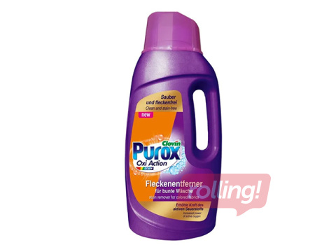 Traipu tīrīšanas līdzeklis Purox, Oxi Action, krāsainai veļai, 1.5l
