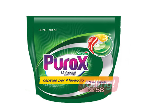 Капсулы для стирки Purox, TriCaps Universal, 58 шт.