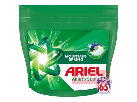 Капсулы для стирки Ariel, All in 1 Pods, Mountain Spring, 65шт.