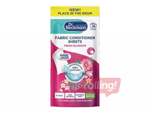 Fabric softener sheets Dr.Beckmann, Magic Leaves Floral Fresh, 14pcs.