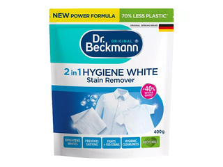 Pleegitus ja plekieemalduspulber Dr.Beckmann Hygiene White, 2in1, heledatele kangastele, 400g