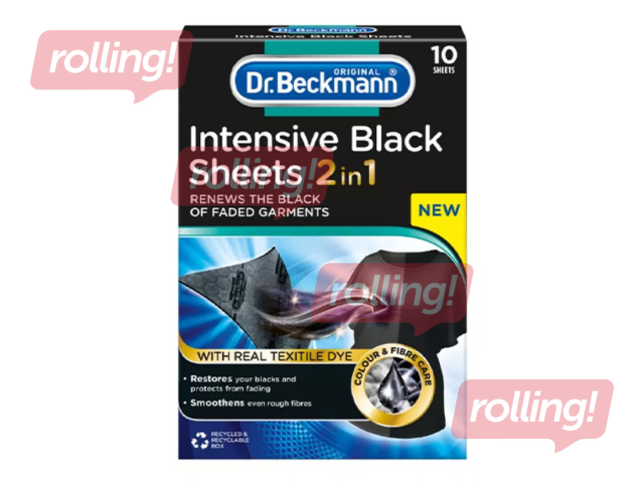 Krāsu atjaunojošas lupatiņas Dr.Beckmann, melniem audumiem, 6 gab.