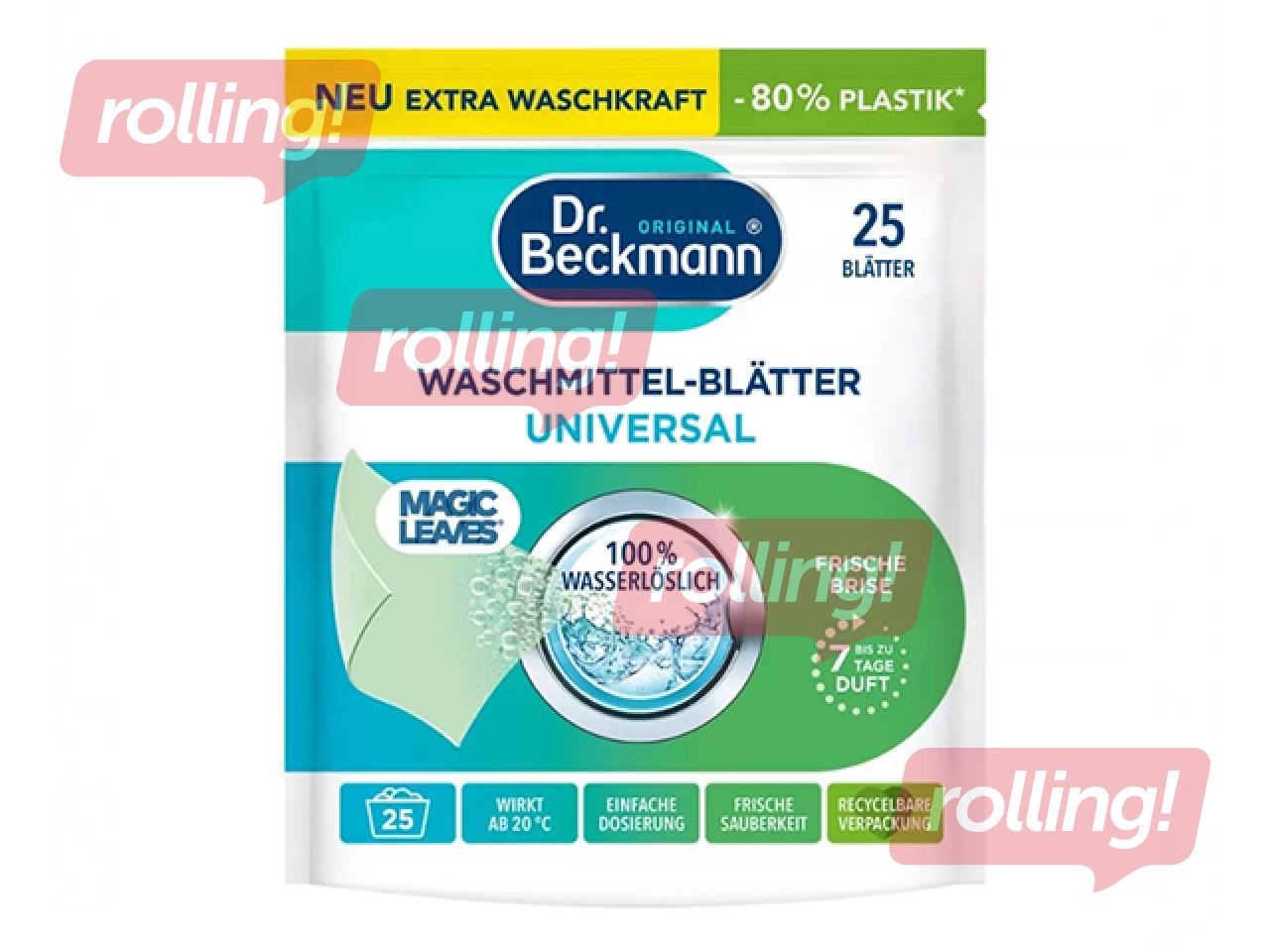 Veļas mazgāšanas plāksnes Dr. Beckmann Magic Leaves, Spring Fresh, 25 gab.
