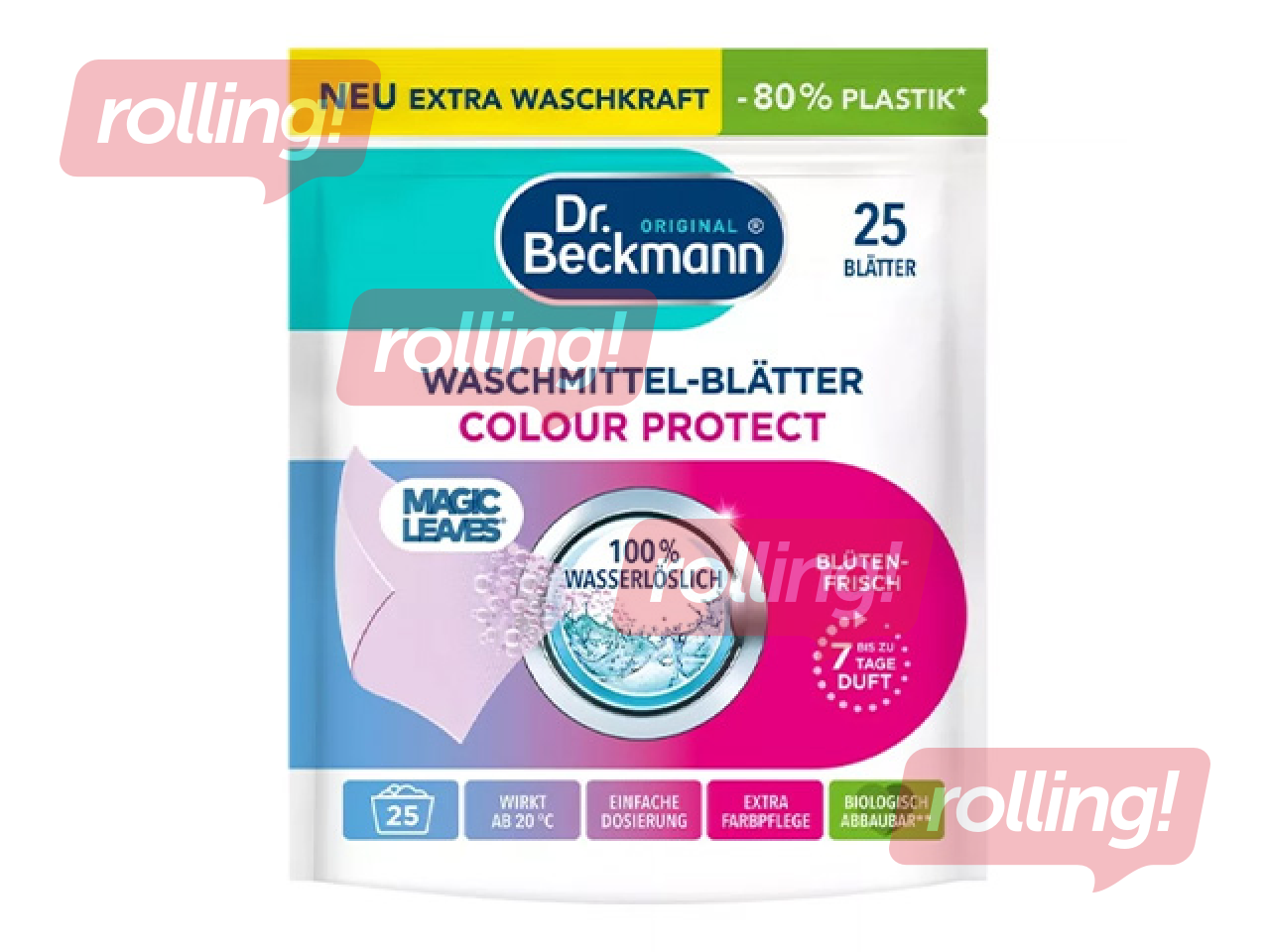 Veļas mazgāšanas plāksnes Dr. Beckmann Magic Leaves, Fresh Blossom, 25 gab.