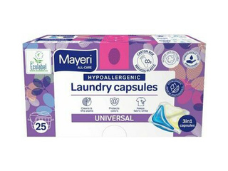 Капсулы для стирки Mayeri Universal, гипоаллергенные, 25 шт.