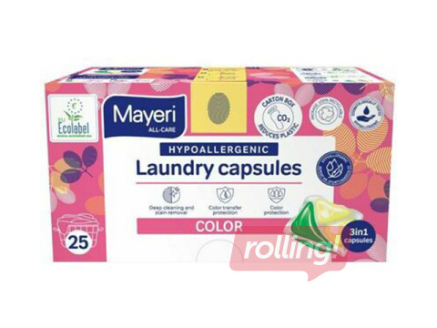 Laundry capsules Mayeri Color, hypoallergenic, 25 pcs.