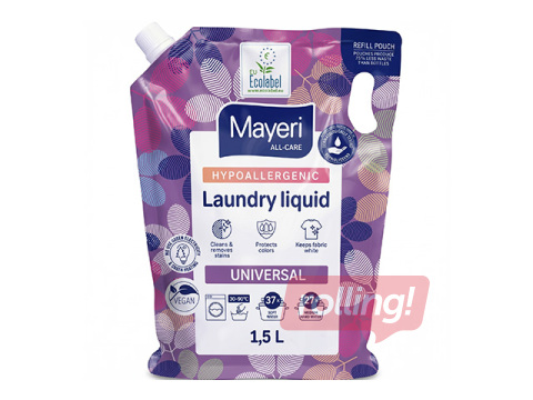 Veļas mazgāšanas līdzeklis Mayeri Universal, hipoalerģisks, uzpildes iepakojums, 1.5l