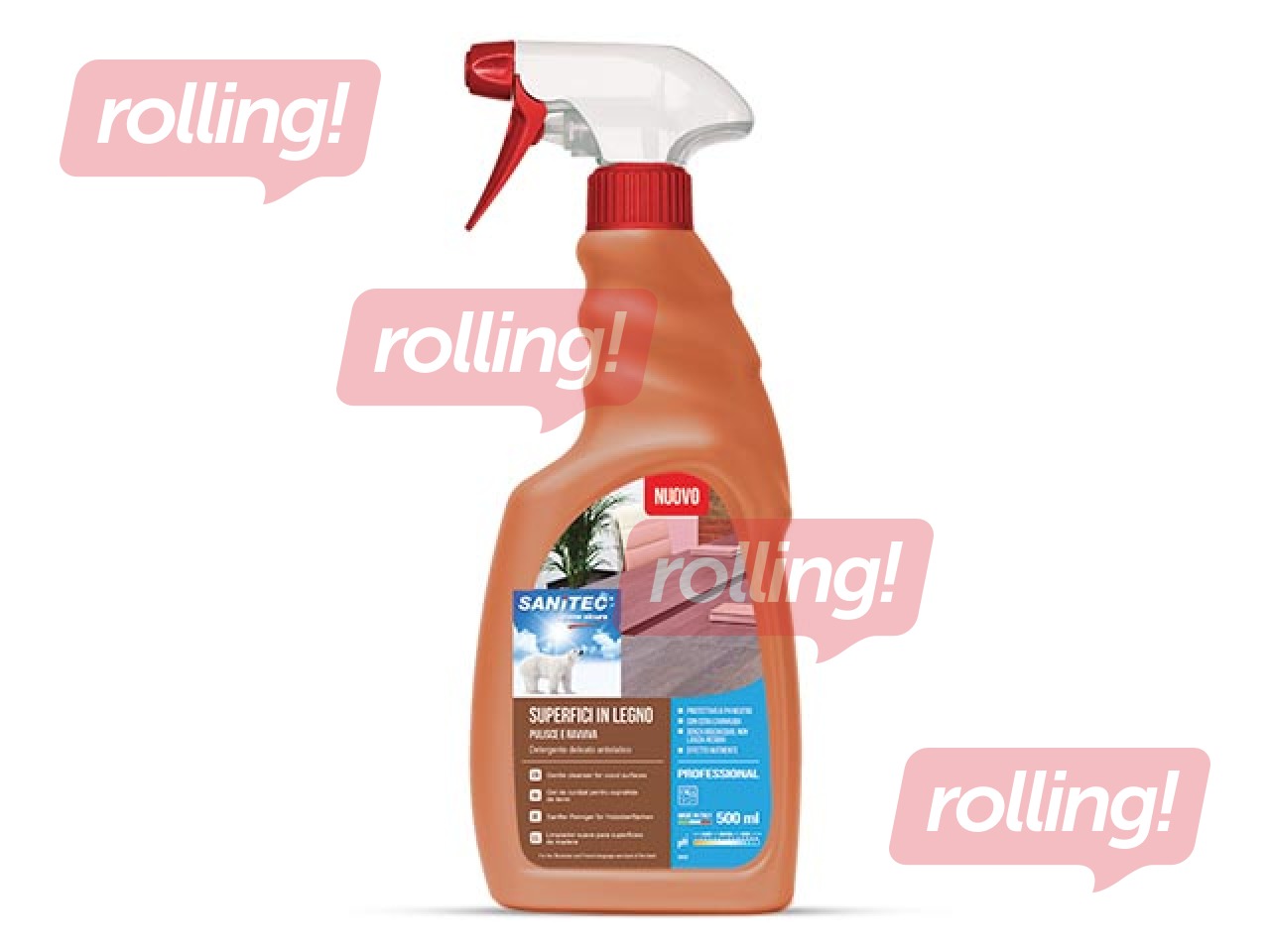 Koka virsmu tīrīšanas līdzeklis Sanitec Superfici in Legno, 500ml
