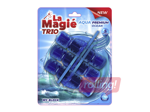 Туалетный блок, La Magie Aqua Premium, Ocean Trio, 3x40г