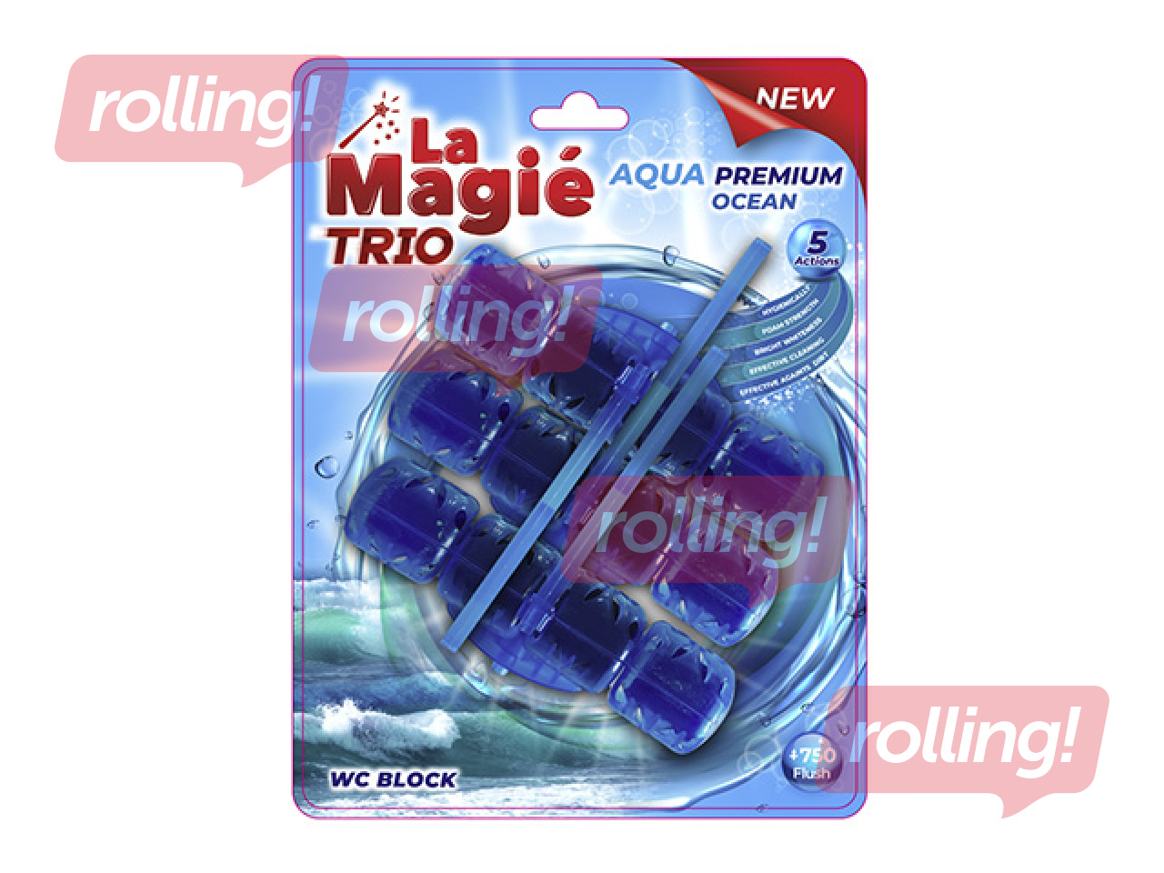 Туалетный блок, La Magie Aqua Premium, Ocean Trio, 3x40г