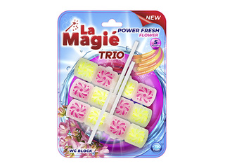 Toilet block, La Magie Power Fresh Trio, Flower garden, 3x40g