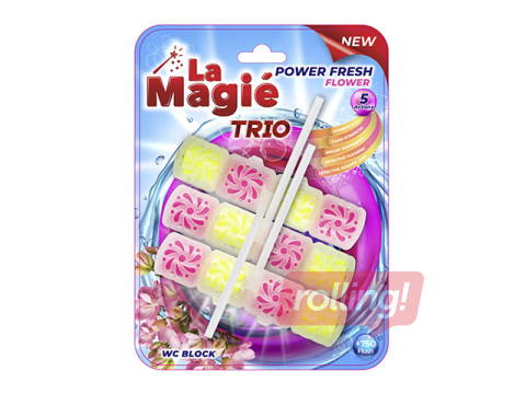 Tualetes bloks La Magie Power Fresh Trio Flower garden, 3x40g
