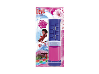Toilet cleaner and freshener Dr.Devil, with dispenser, Japanese Garden, 7pcs.