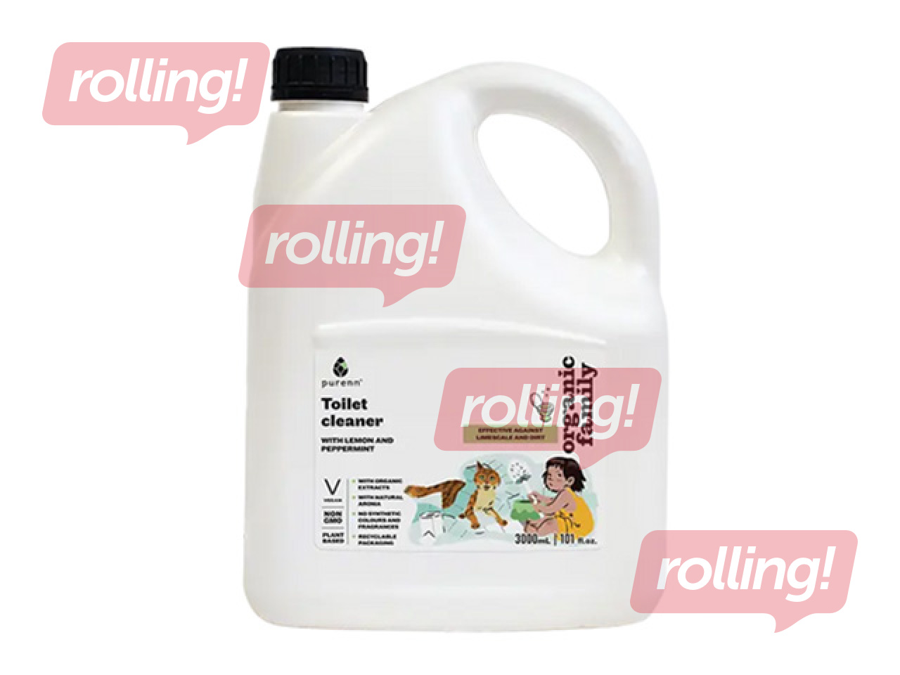 Tualetes tīrīšanas līdzeklis Purenn ar citronu un piparmētru, 3l
