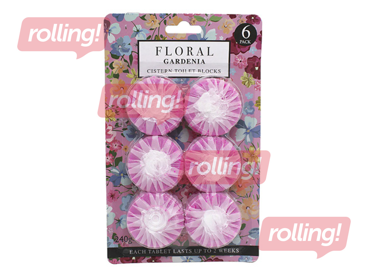 Kapsulas tualetes poda tvertnei Floral Range, Gardenia, 6x40g