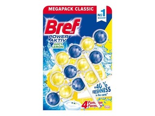 Toilet block Bref Power Active Lemon, 3 pcs. x 50 g.