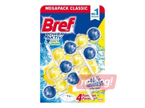 Tualetes bloks Bref Power Active Lemon, 3 gab. x 50g
