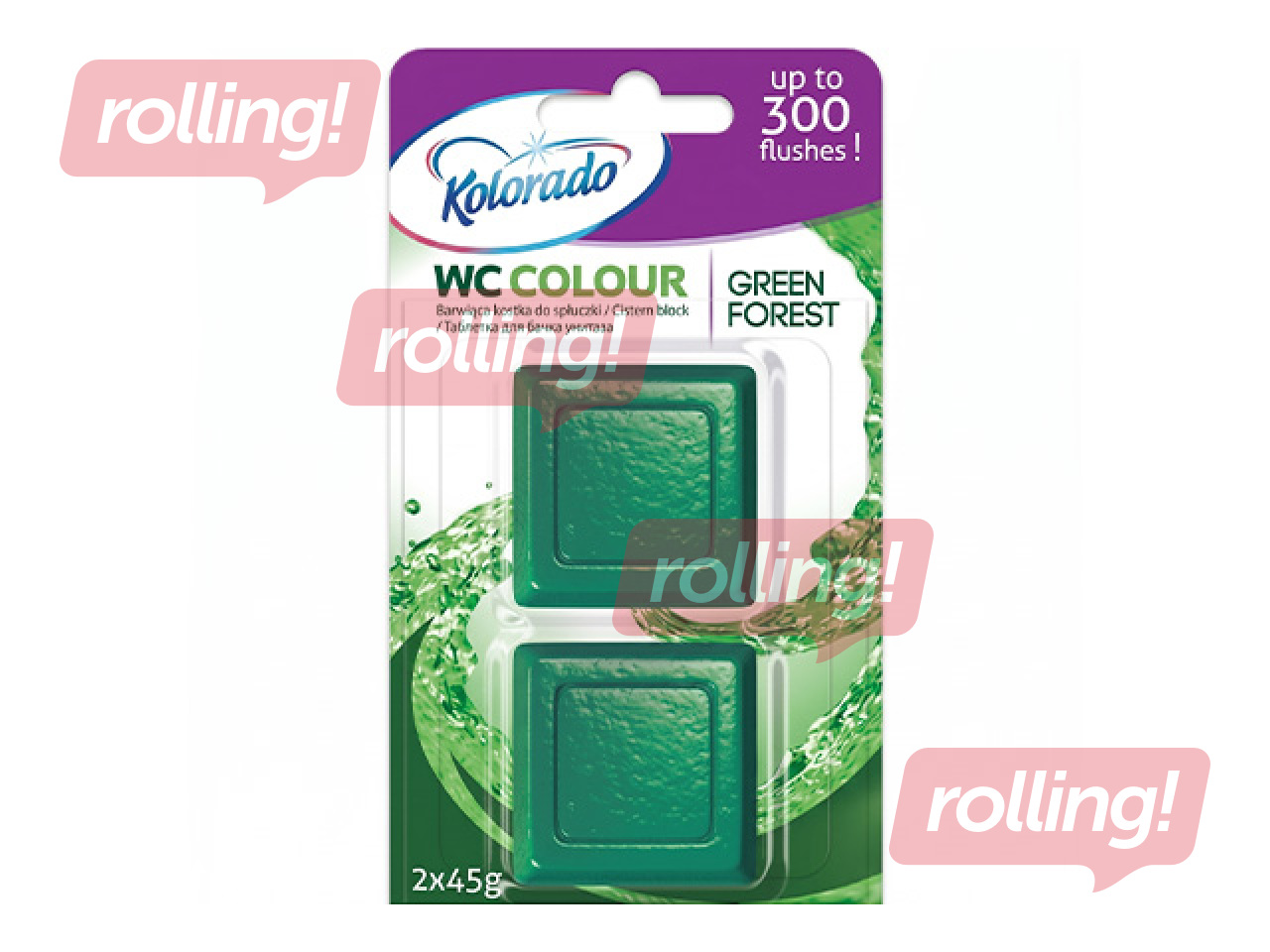 Kapsulas tualetes poda tvertnei Kolorado WC Colour Green Forest, 2x45g