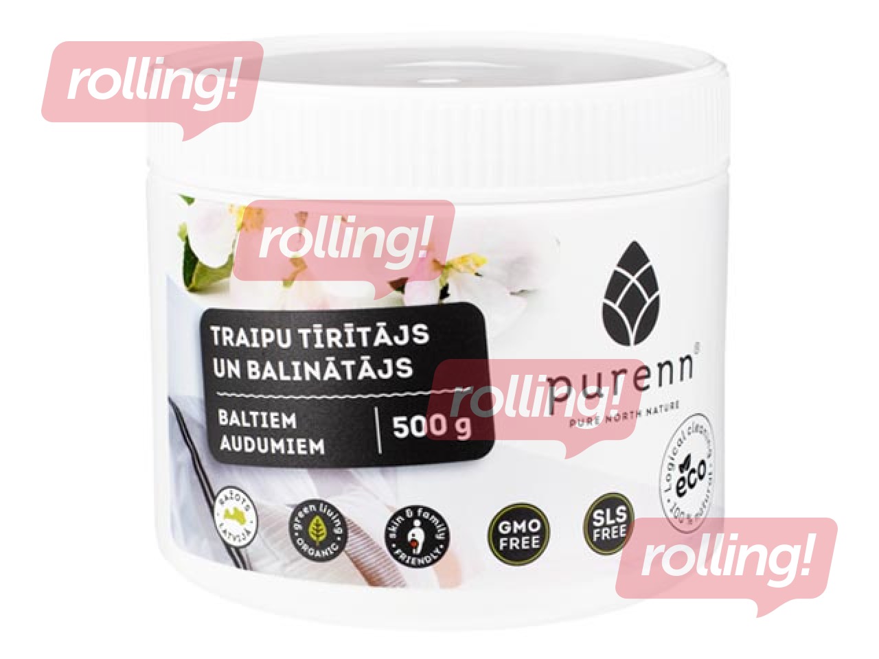 Traipu tīrītājs un balinātājs Purenn, baltiem audumiem, 500ml