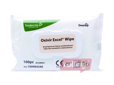 Mitrās salvetes Diversey Oxivir Excel dezinfekcijai, 100 gab.