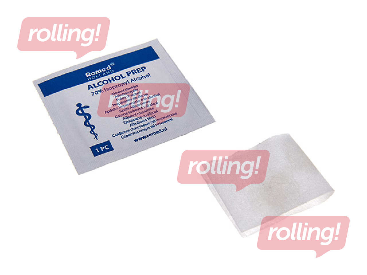 Mitrās salvetes Romed, 70% spirts, 100 gab.