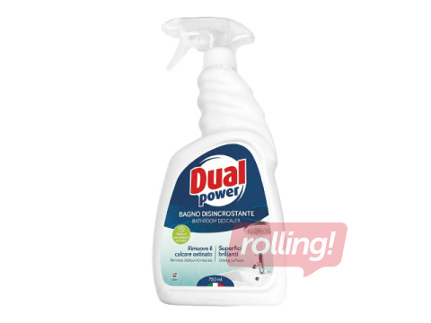 Atkaļķojošs tīrīšanas līdzeklis vannas istabai Dual Power, 750ml