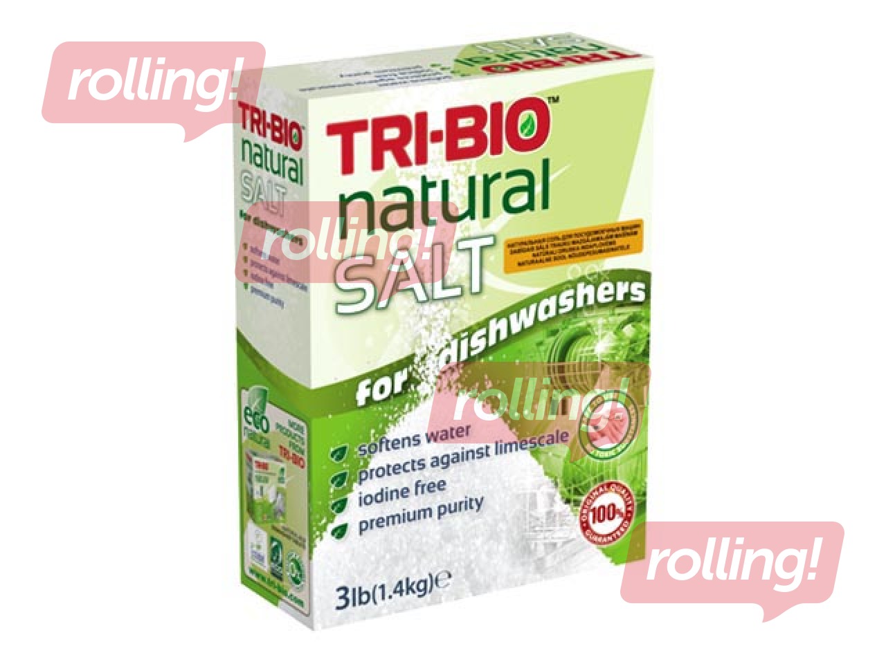 Dabīgais sāls trauku mazgājamajām mašīnām Tri-Bio, 1.4kg.