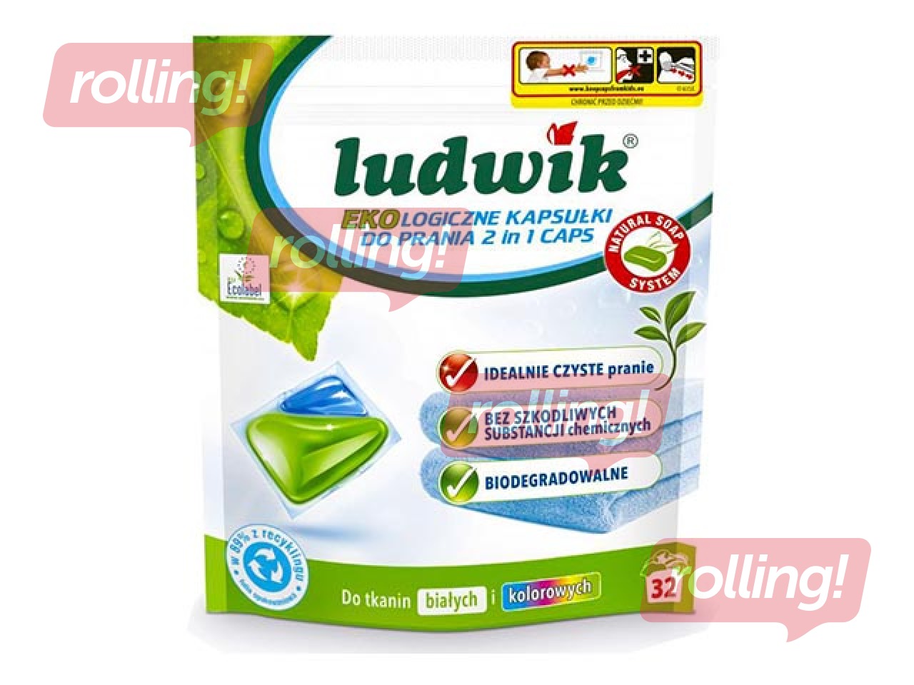 Veļas mazgāšanas kapsulas Ludwik eco, 32 gab.