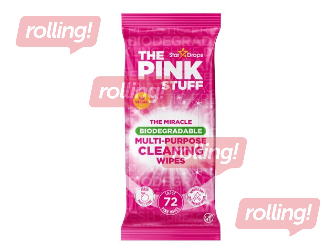 Mitrās salvetes The Pink Stuff uzkopšanai, multifunkcionālās, 72 gab.