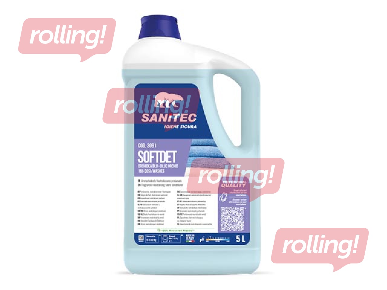 Veļas mīkstinātājs Sanitec Softdet Blue Orchid, 5l