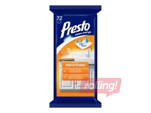 Mitrās salvetes Presto virtuvei, 72 gab.