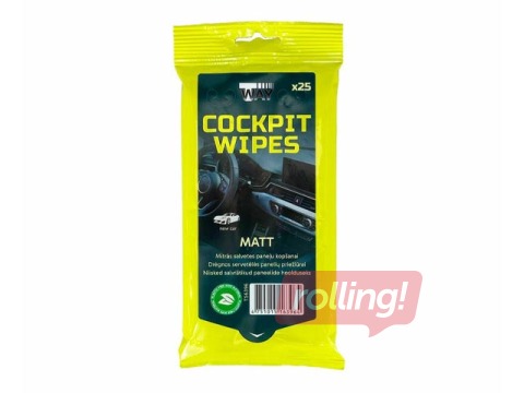 Влажные салфетки T-Way, New Car, Matt, для ухода за панелями автомобиля, 25 шт.