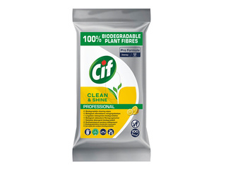 Mitrās salvetes CIF Professional, Clean & Shine virsmām, 100 gab.