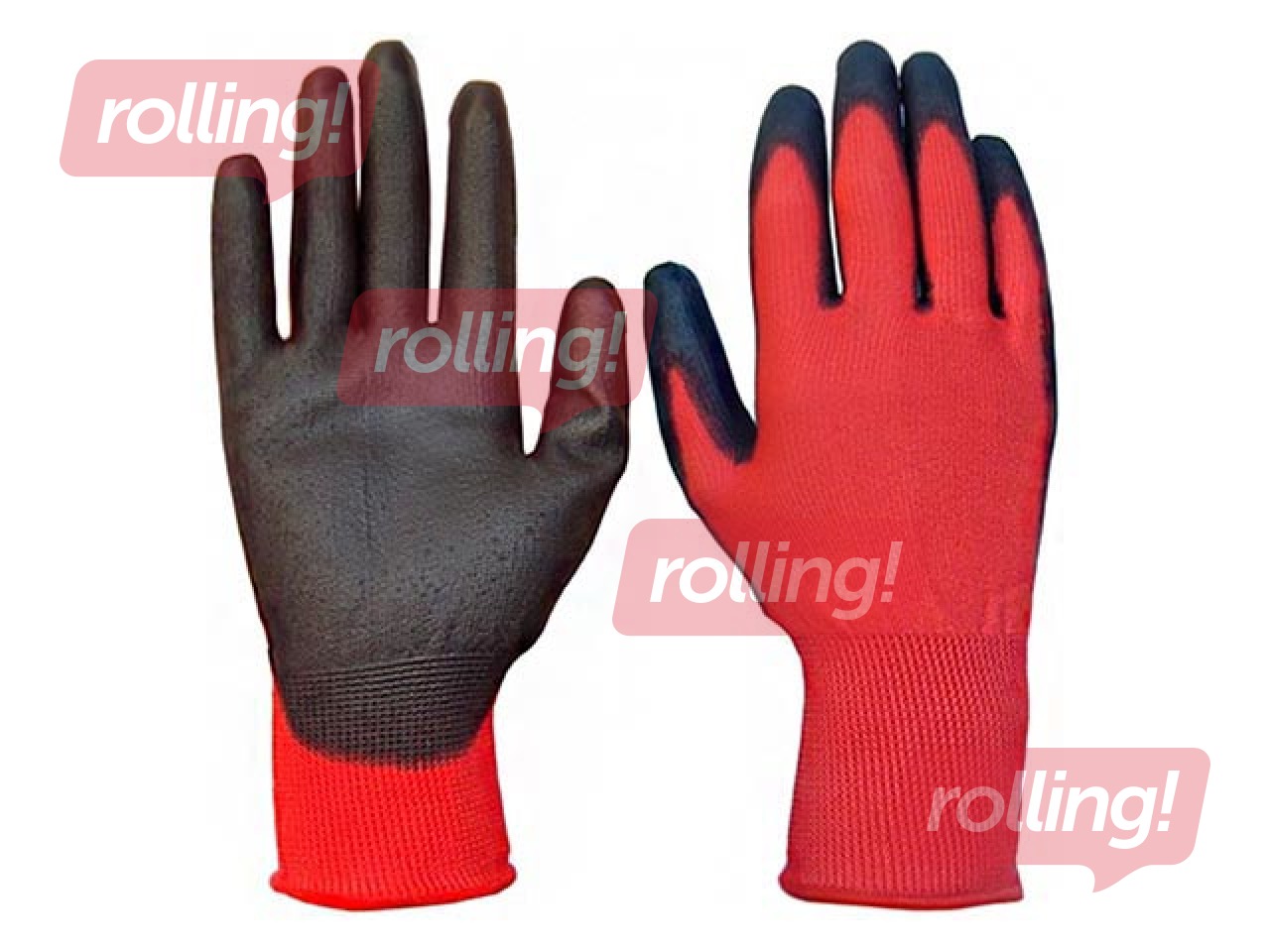 Õhukese nitriilkummiga kaetud töökindad puuvillasel kangal, suurus 9 (L)