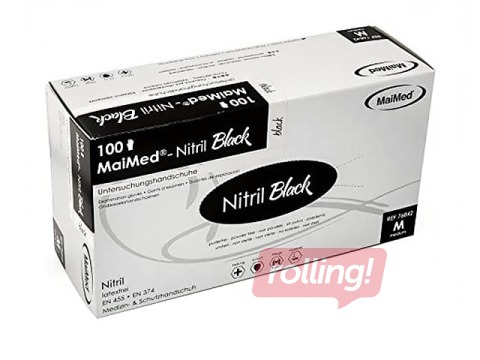 Nitrile gloves without powder MaiMed M, 100 pcs., black