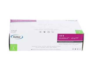 Cimdi MaiMed, vinila, bez pūdera, zili, L izmērs, 100 gab.